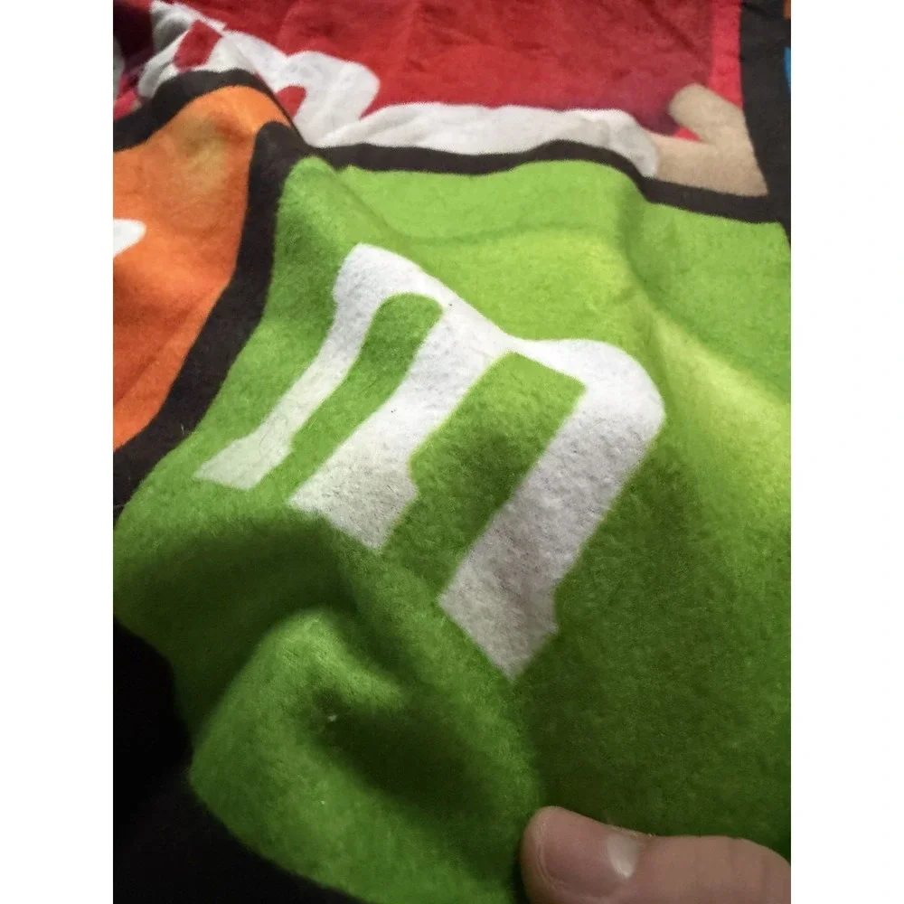 M&M chocolate character print fleece throw blanket 62x46